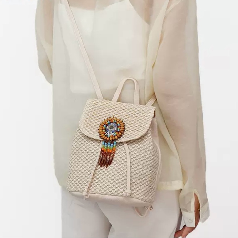 Chic Straw-Edged Mini Bag